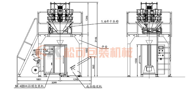 全自動(dòng)糖果袋中袋顆粒稱重包裝機(jī)圖片